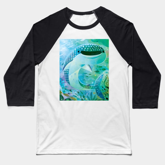 Whale Shark Baseball T-Shirt by Gareth Lucas